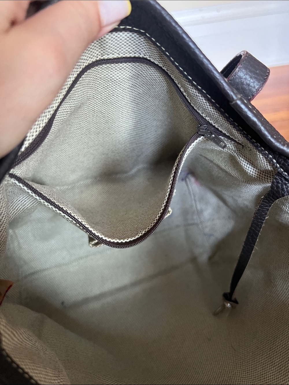 Vintage Dooney & Bourke All Weather Leather Buckle Tote Bag Dark Brown 0S - Picture 13 of 16